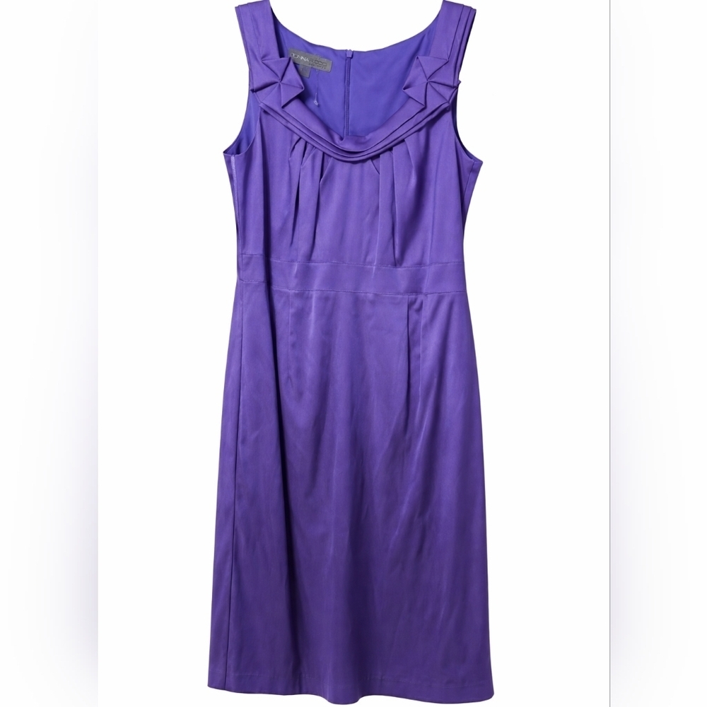 Donna Ricco Vibrant Blue Retro Midi Satin Sexy Party Dress Sz 10 NWT